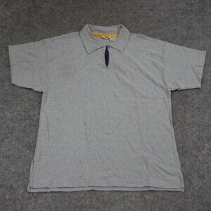 Ellesse Polo Shirt Mens Medium M Gray Short Sleeve Athletic Department Logo